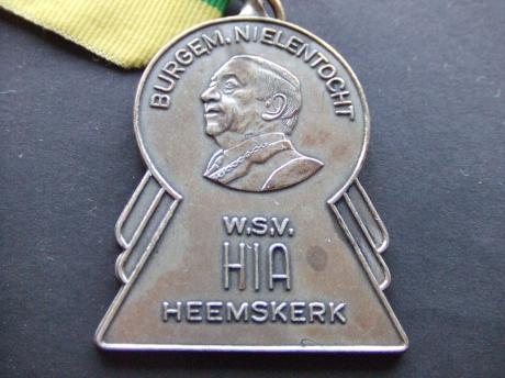 Wandelsportvereniging H.I.A. Heemskerk Burgemeester Nielentocht koperkleurig